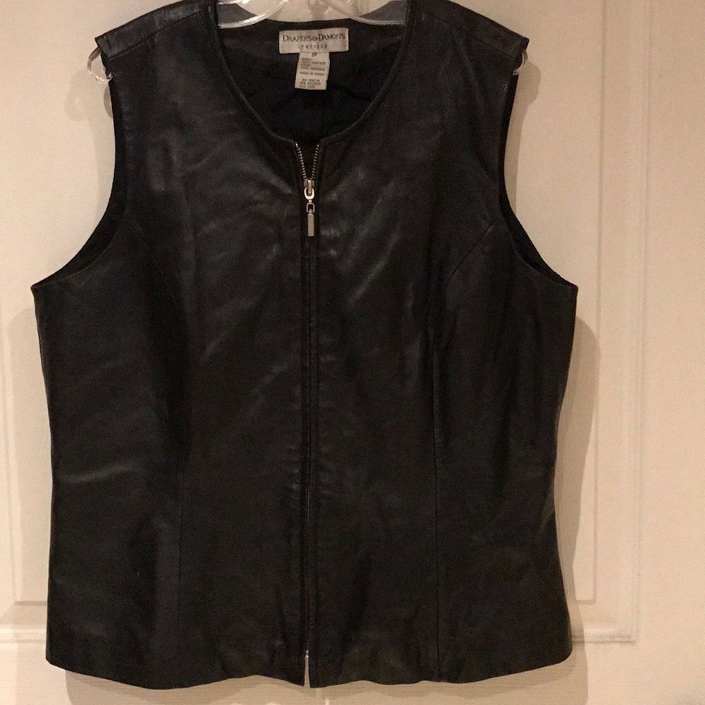 Black 100% Leather Vest